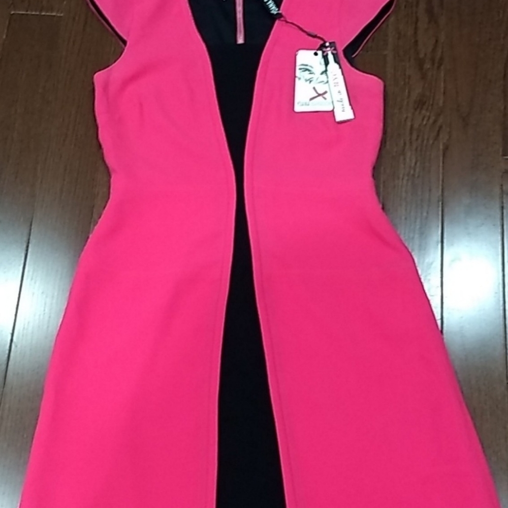 Pink and black designer dress